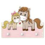 Attaccapanni Pony Beige - Rosa - Legno massello - 40 x 30 x 1.5 cm