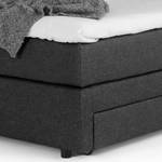 Boxspring Speedy II met verlichting - Platweefsel Kora: Antracietkleurig - H2 zacht