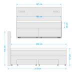 Boxspring Speedy III met verlichting - Platweefsel Kora: Antracietkleurig - Tweepersoonsmatras H2/H4