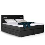 Lit boxspring Speedy III Avec éclairage - Tissu Kora: Anthracite - D4 ferme