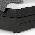 Lit boxspring Speedy II Avec éclairage - Microfibre Senga: Noir - D4 ferme