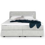 Lit boxspring Speedy III Avec éclairage - Microfibre Senga: Argent - Matelas double D2/D4