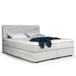 Lit boxspring Speedy III Avec éclairage - Microfibre Senga: Argent - Matelas double D2/D4