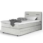 Lit boxspring Speedy II Avec éclairage - Microfibre Senga: Argent - D4 ferme