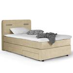 Lit boxspring Speedy I Avec éclairage - Microfibre Senga: Beige - D2 souple