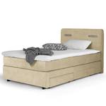 Lit boxspring Speedy II Avec éclairage - Microfibre Senga: Beige - D3 medium