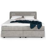 Boxspring Speedy III met verlichting - Microvezel Senga: Grijs - Tweepersoonsmatras H3/H4