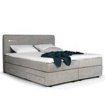 Boxspring Speedy III met verlichting - Microvezel Senga: Grijs - Tweepersoonsmatras H3/H4