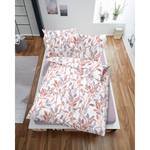 Parure de lit Nostalgic Spring I Satin mako - Rose / Blanc - 155 x 220 cm + oreiller 80 x 80 cm