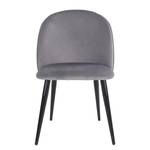 Chaises capitonnées Ruxby (lot de 2) Velours / Acier - Gris clair / Noir - Gris