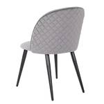 Chaises capitonnées Ruxby (lot de 2) Velours / Acier - Gris clair / Noir - Gris