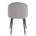 Chaises capitonnées Ruxby (lot de 2) Velours / Acier - Gris clair / Noir - Gris