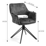 Chaises à accoudoirs Moala I (lot de 2) Microfibre / Acier - Marron vintage / Noir