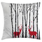 Kussensloop Deer polyester - zwart/rood - 50 x 50 cm