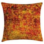 Kussensloop Vintage Mosaik polyester - oranje/mosterdgeel - 40 x 40 cm