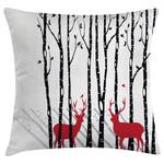 Housse de coussin Deer Polyester - Noir / Rouge - 45 x 45 cm