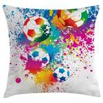 Housse de coussin Ballons de foot Polyester - Multicolore - 60 x 60 cm