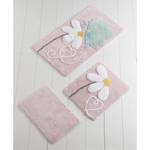 Tapis de bain Ponte (3 éléments) Acrylique - Rose