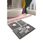 Tapis de bain Home Sweet Home (3 élém.) Acrylique - Gris fumé