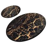 Tapis de bain Goldes (2 éléments) Velours - Noir / Doré