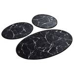 Tapis de bain Marble (3 éléments) Velours - Noir / Blanc