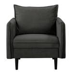 Fauteuil Palawan Velours Ravi: Antracitekleurig