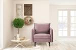 Fauteuil Palawan Velours Ravi: Mauve