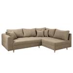 Ecksofa Meyford Microfaser Enza: Hellbeige - Ottomane davorstehend rechts - Ohne Hocker