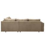 Ecksofa Meyford Microfaser Enza: Hellbeige - Ottomane davorstehend rechts - Ohne Hocker