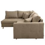 Ecksofa Meyford Microfaser Enza: Hellbeige - Ottomane davorstehend links - Ohne Hocker