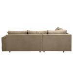 Ecksofa Meyford Microfaser Enza: Hellbeige - Ottomane davorstehend links - Ohne Hocker