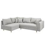 Ecksofa Meyford Microfaser Enza: Platin - Ottomane davorstehend links - Ohne Hocker