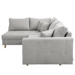 Ecksofa Meyford Microfaser Enza: Platin - Ottomane davorstehend links - Ohne Hocker