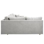 Ecksofa Meyford Microfaser Enza: Platin - Ottomane davorstehend links - Ohne Hocker