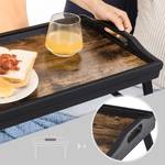 Laptoptafel Moon rustieke eikenhouten look/zwart