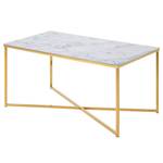 Tavolino da salotto Katori VIII Vetro / Metallo - Effetto marmo bianco / Oro