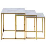 Tavolino Katori I (3) Vetro / Metallo - Effetto marmo bianco / Oro