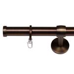 25mm Gardinenstange Cap/Noble Zamak - Bronze - Breite: 160 cm