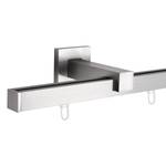 Tringle à rideaux 20 mm Square Zamak - Acier inoxydable - Largeur : 200 cm