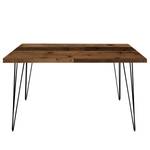 Table Napo Imitation bois ancien - Largeur : 80 cm - Noir - En forme d'étoile