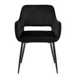 Chaises à accoudoirs Rivanna Velours/ Métal - Vert olive / Noir - Noir - Lot de 4