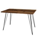 Table Napo Imitation bois ancien - Largeur : 100 cm - Noir - En forme d'étoile