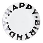 Teller HAPPY BIRTHDAY Porzellan - Weiß / Schwarz - Weiß / Schwarz