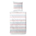 Copripiumino e federa Blurred Lines Cotone - Bianco / Rosa - 135 x 200 cm + cuscino 80 x 80 cm