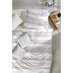 Bio renforcé beddengoed Blurred Lines katoen - Wit/roze - 135x200cm + kussen 80x80cm