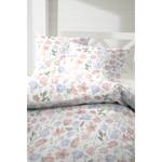 Parure de lit en percale Tante Ida Coton - Blanc / Rose - 135 x 200 cm + oreiller 80 x 80 cm