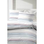 Parure de lit en percale Bingo Coton - Blanc / Rouge - 155 x 220 cm + oreiller 80 x 80 cm