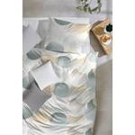 Parure de lit en percale Voyage Coton - Gris / Jaune - 155 x 220 cm + oreiller 80 x 80 cm