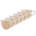 Tasses RETRO I (lot de 6) Porcelaine - Blanc / Orange