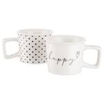 Tasses à espresso TWO FOR YOU (lot de 2) Porcelaine - Blanc / Noir